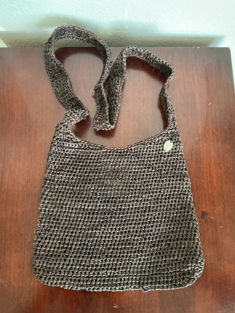 Kaminski The Flat Sac Brown Handwoven Crochet Tote Bag